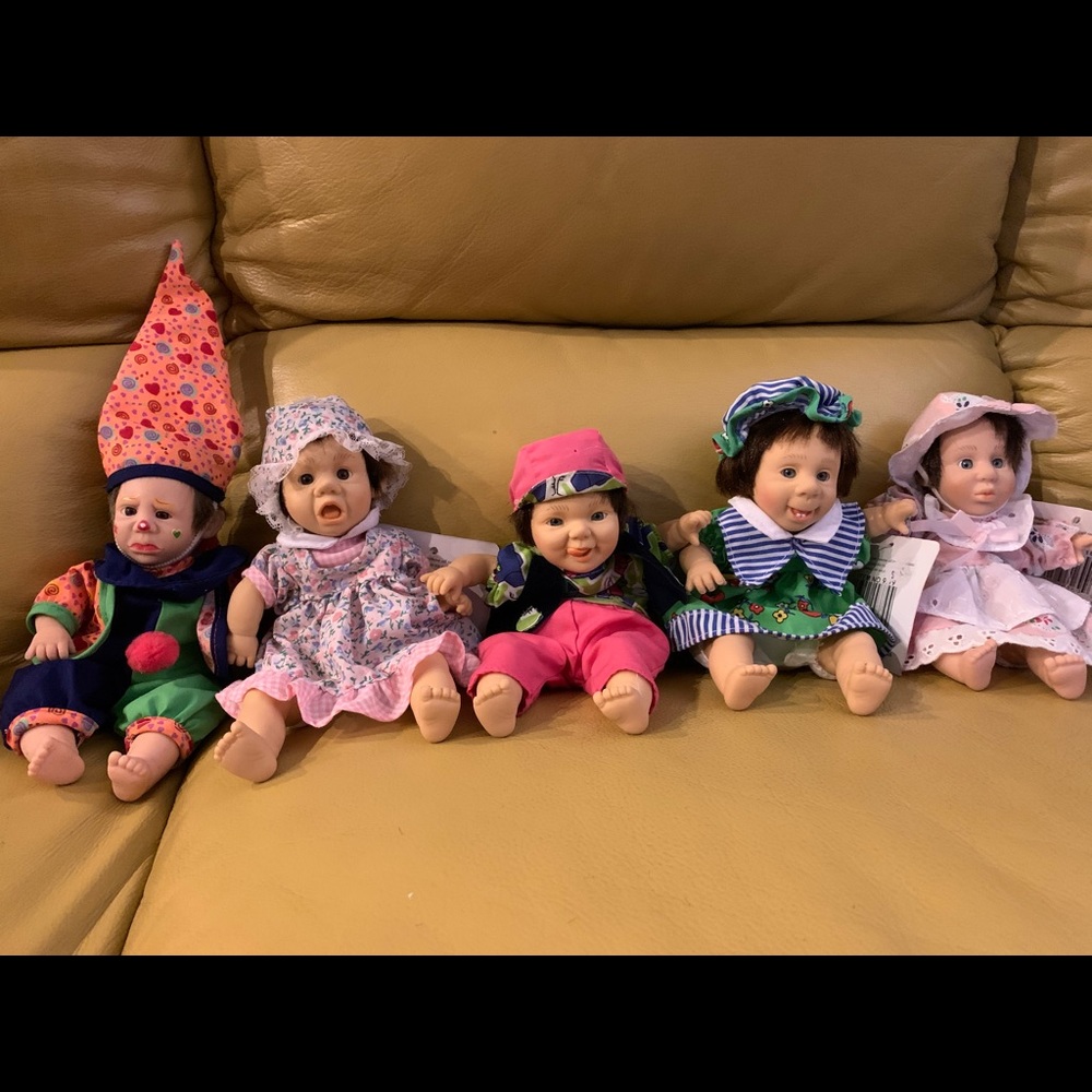 Bean Bag Dolls- 5 avail-Palm Pals-8” tall- Vinyl- Expressive faces-Vintage Rare